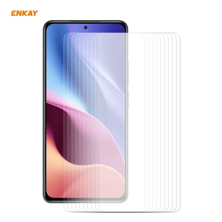 10 PZ ENKAY Hat-Prince 0.26mm 9H 2.5D Pellicola in vetro temperato con bordo curvo, For Xiaomi Poco F3, For Xiaomi 11X / 11X Pro / 11i