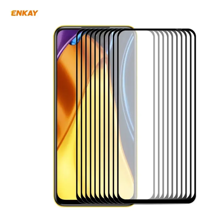 10 PZ ENKAY Hat-Prince Full Glue 0.26mm 9H 2.5D Pellicola a copertura totale in vetro temperato, For Nokia X10 / X20(10pcs）, For Xiaomi Poco M3 Pro / Redmi Note 10 5G(10pcs)