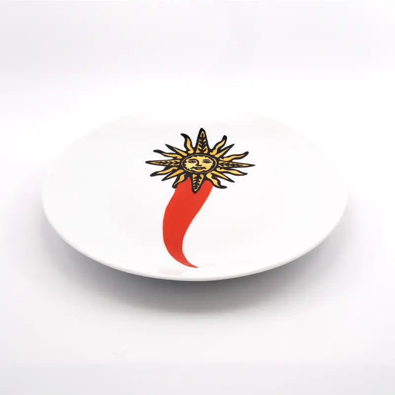 2 Dessert Plate Horn with Sun – Lucky