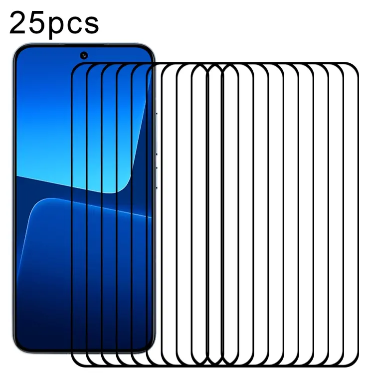 25pcs Edge Glue 9H HD 3D Pellicola in vetro temperato con bordo curvo, For Xiaomi 13 Ultra (25 PCS)
