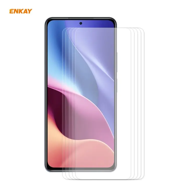 5 PZ ENKAY Hat-Prince 0.26mm 9H 2.5D Pellicola in vetro temperato con bordo curvo, For Xiaomi Poco F3, For Xiaomi 11X / 11X Pro / 11i