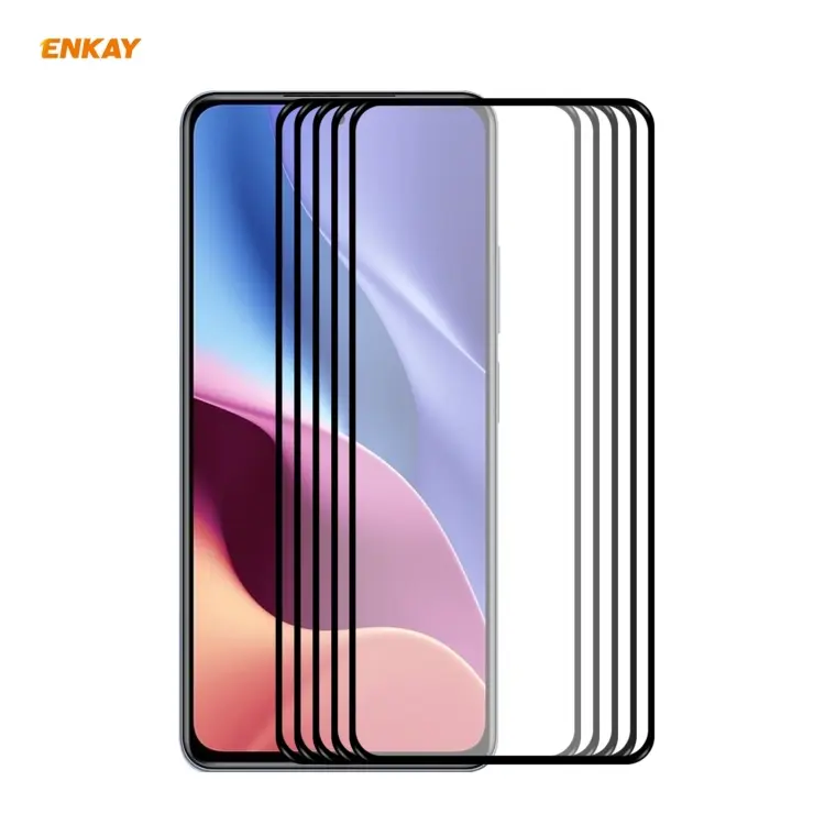 5 PZ ENKAY Hat-Prince Full Glue 0.26mm 9H 2.5D Pellicola a copertura totale in vetro temperato, For Xiaomi Poco F3(5pcs), For Xiaomi Mi 11X / 11X Pro / 11i(5pcs)