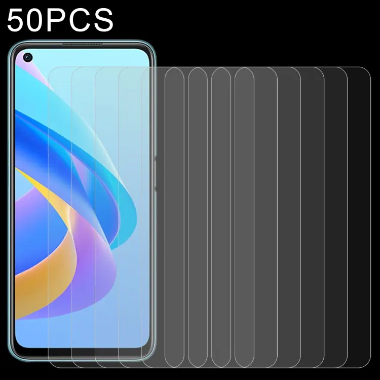 50 pellicole in vetro temperato da 0,26 mm 9H 2,5D, For OPPO A76 (50 PCS)