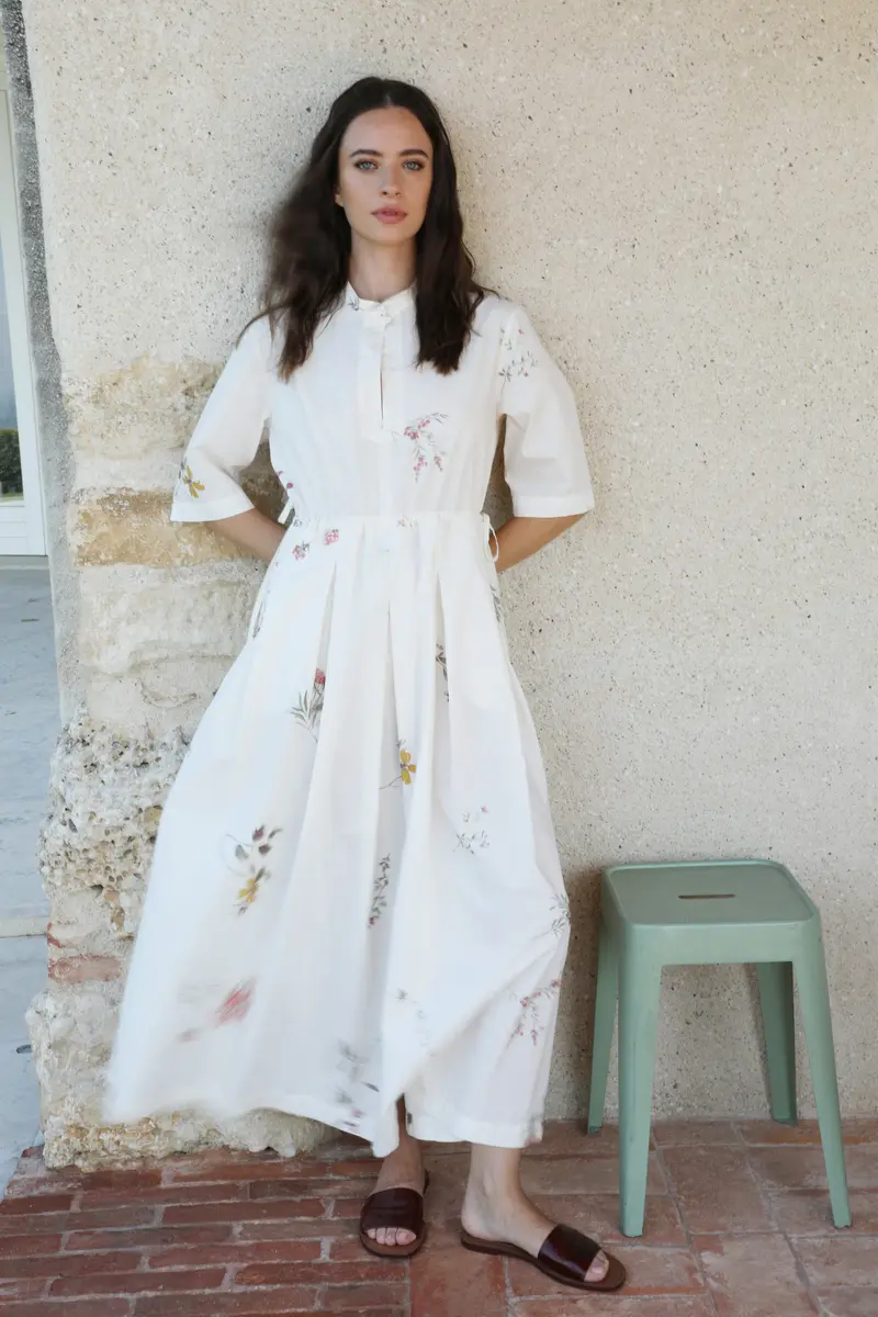Abito alla caviglia in cotone fantasia flowers