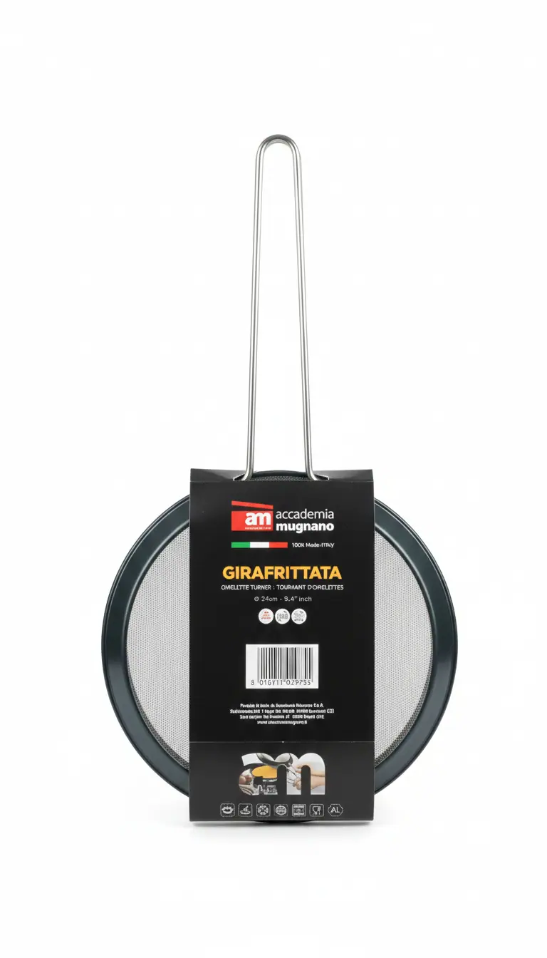 Accademia Mugnano Girafrittata Ø 24 cm – Padella Doppia Antiaderente AM Salus Hard System per Frittate Perfette