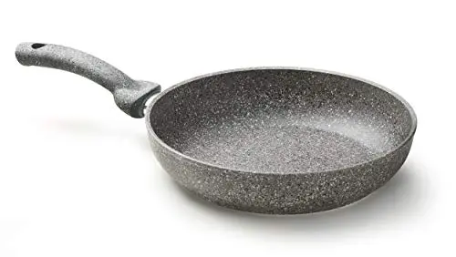Accademia Mugnano Padella Antiaderente "Cuore di Pietra" Ø 22 cm - Effetto Pietra rinforzata Titanio - Per Tutte le Fonti di Calore