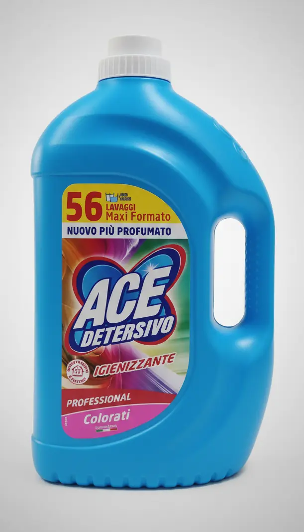 ACE Detersivo Igienizzante Professional Colorati 56 Lavaggi | Maxi Formato 2,8 Litri | Sistema Salvacolore e Igiene Profonda | Efficace a 20°C