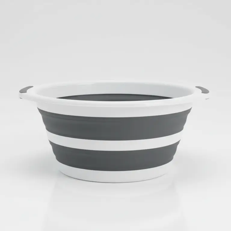 AD Trend Catino Pieghevole Salvaspazio - Ø 46cm, H 20cm, Grigio/Bianco