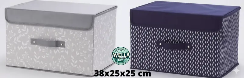 AD Trend Scatola Contenitore TNT 38x25x25 cm | Organizer Pieghevole per Armadi, Salvaspazio, Coperchio, Colori Assortiti