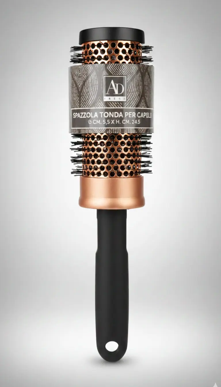 AD Trend Spazzola Tonda per Capelli 0 5,5 cm | Professionale per Styling e Volume | Design Ergonomico in ABS | Lunghezza 24,5 cm