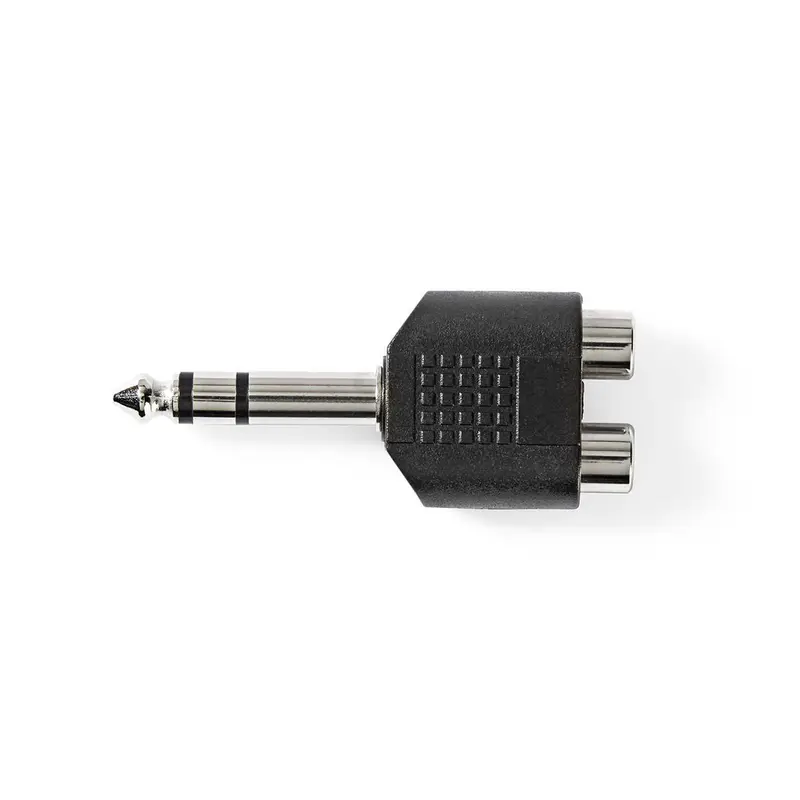 Adattatore audio stereo Maschio 6,35 mm a 2x Femmina RCA nero 10 pezzi