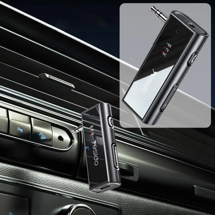 Adattatore wireless Yesido YAU41 2 in 1, adattatore audio AUX da 3,5 mm, trasmettitore e ricevitore Bluetooth 5.1 per auto.