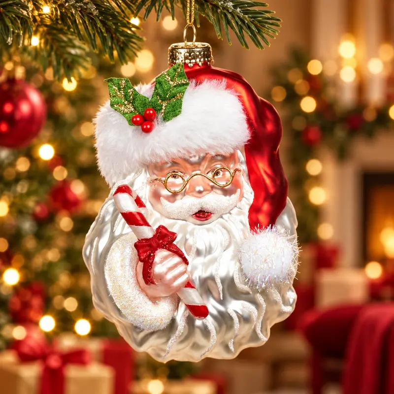 Addobbo Natalizio Babbo Natale Argentato – Goodwill, 14cm