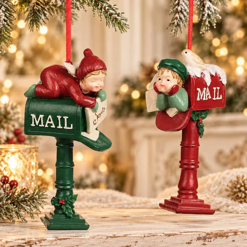 Addobbo Natalizio Bambino sulla Cassetta Postale in Resina – Goodwill, 14cm
