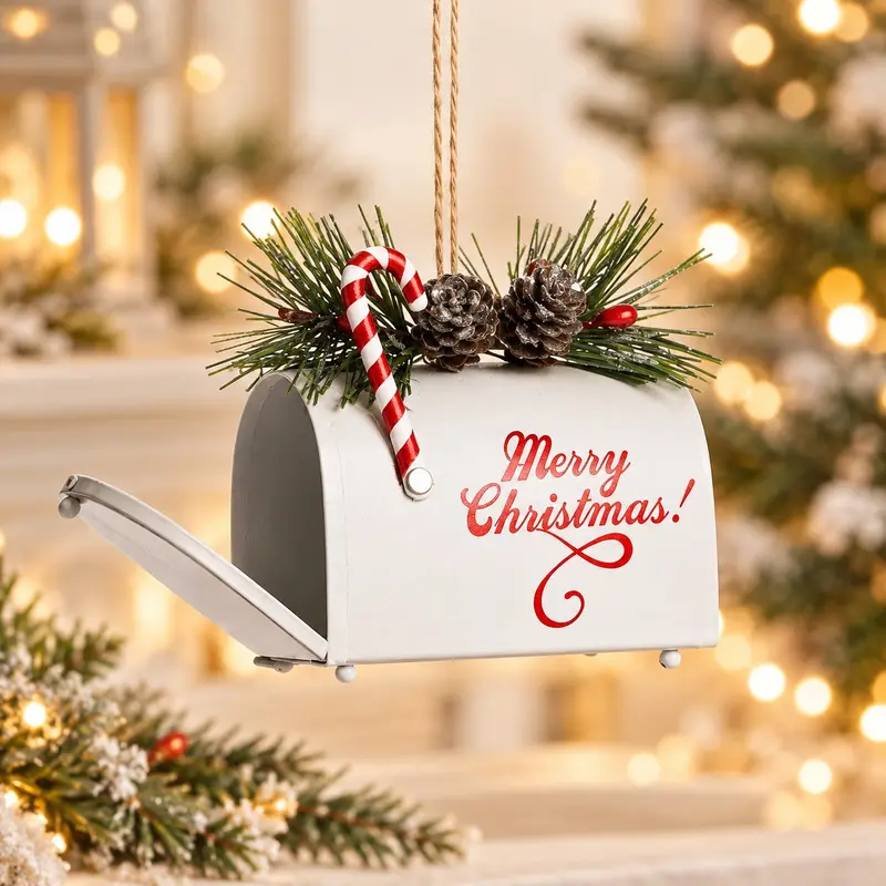 Addobbo Natalizio Cassetta Postale Merry Christmas in Metallo – Goodwill, 10cm