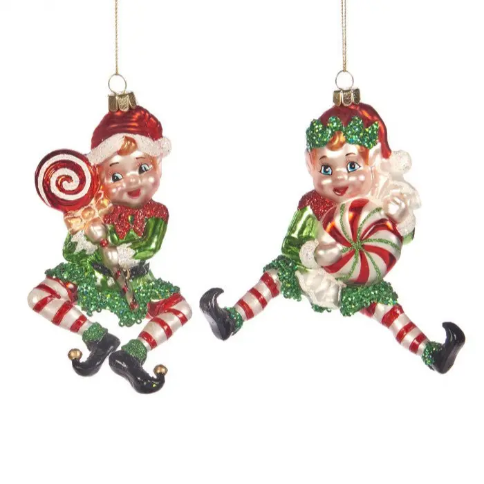 Addobbo Natalizio Elfo Lecca-Lecca Glitterato – Goodwill, 14cm