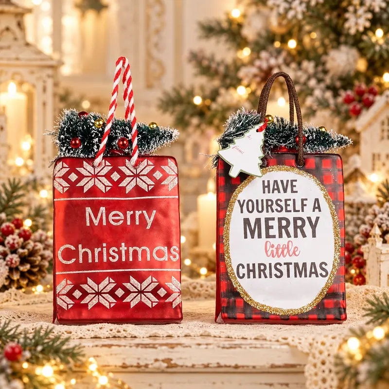 Addobbo Natalizio in Vetro Borsa Shopping Merry Christmas – Goodwill, 11,5cm