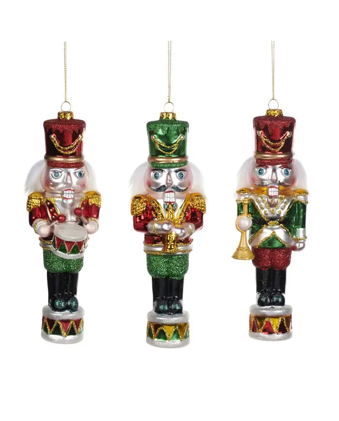 Addobbo Natalizio Schiaccianoci Musicista in Vetro Collezione Santa's Workshop – Goodwill, 21cm