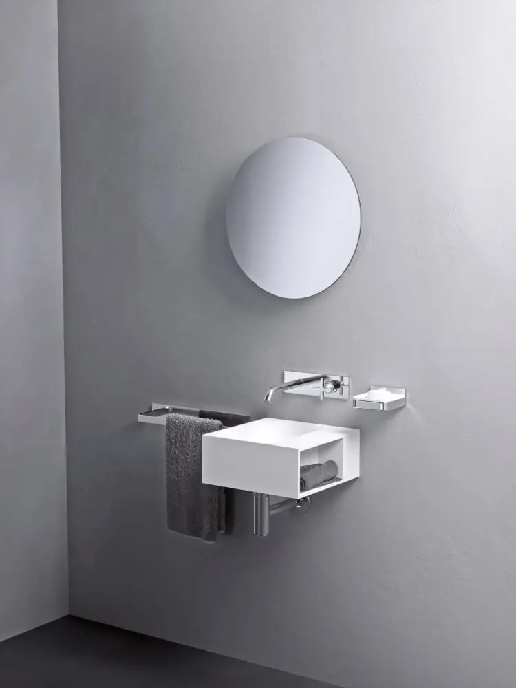 Agape Handwash lavabo sospeso senza foro con vano porta oggetti ACER09950R