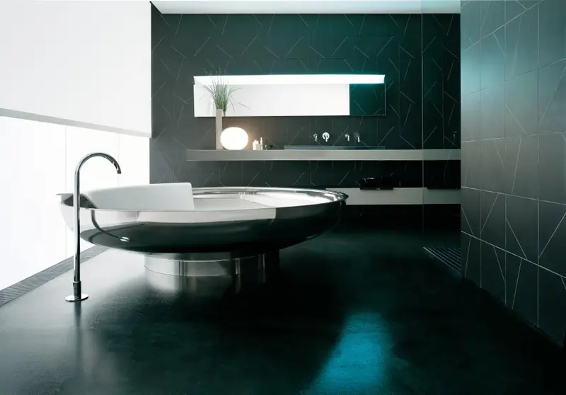 Agape Ufo vasca da bagno freestanding con poggiaschiena AVAS0906