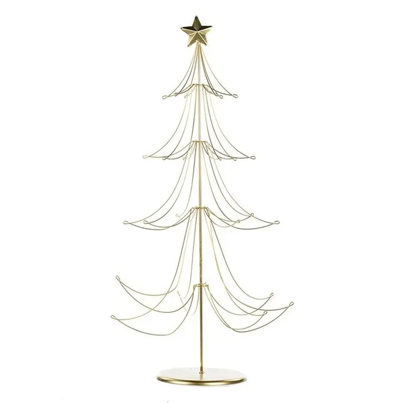 Albero di Natale in Metallo Oro con Stella – Goodwill, 86cm
