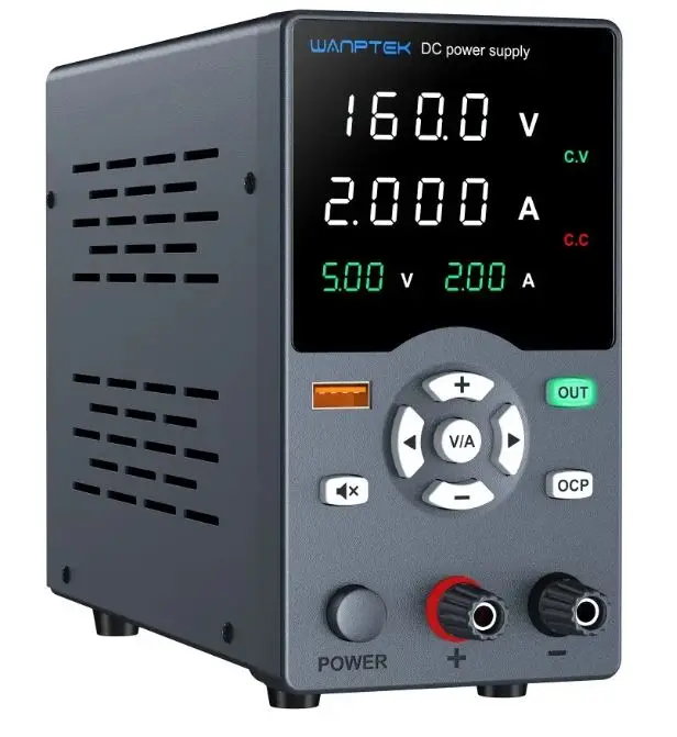 Alimentatore da banco 32V 5A 160W con regolatore di tensione CC USB 18W GC305H