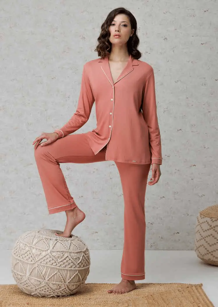 Amadine Pigiama Donna Lungo Taglio Uomo D3087