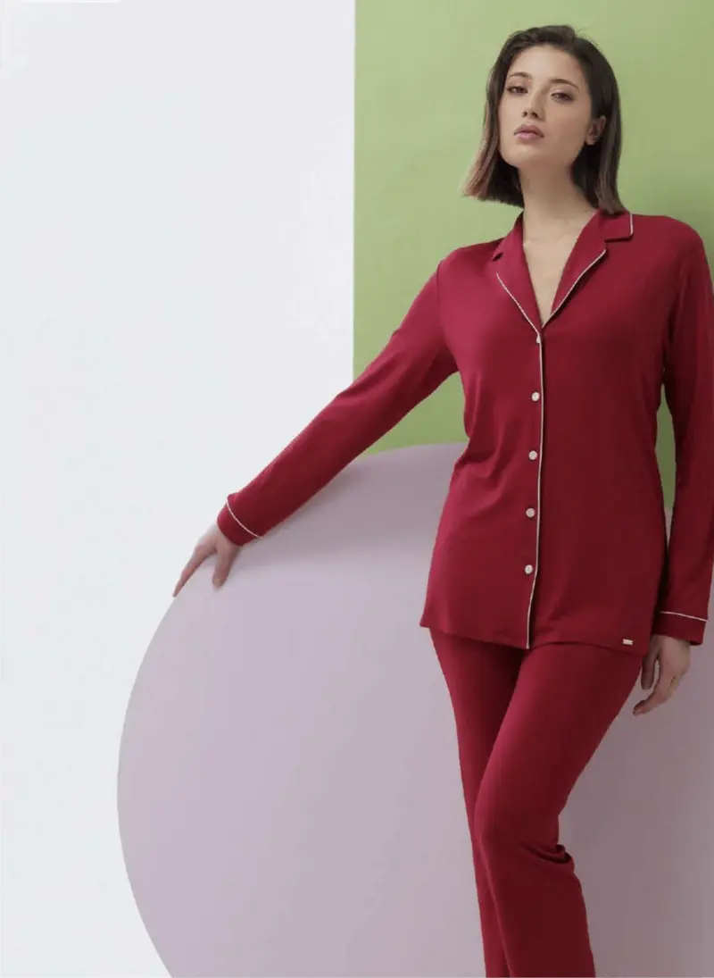 Amadine Pigiama Donna taglio uomo in viscosa D3016