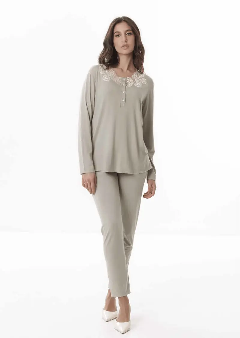 Amadine Pigiama Serafino C. Cotone Donna D3238
