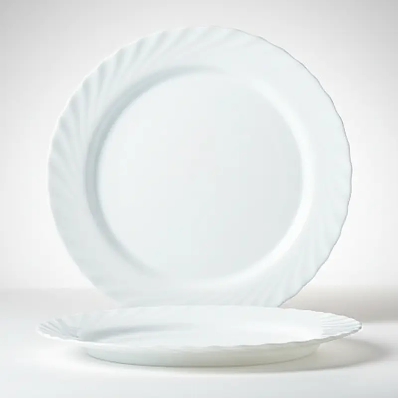 Arcopal Trianon BCO Set 6 Piatti Frutta Vetro Temperato – Design Classico Festonato Antisbeccatura