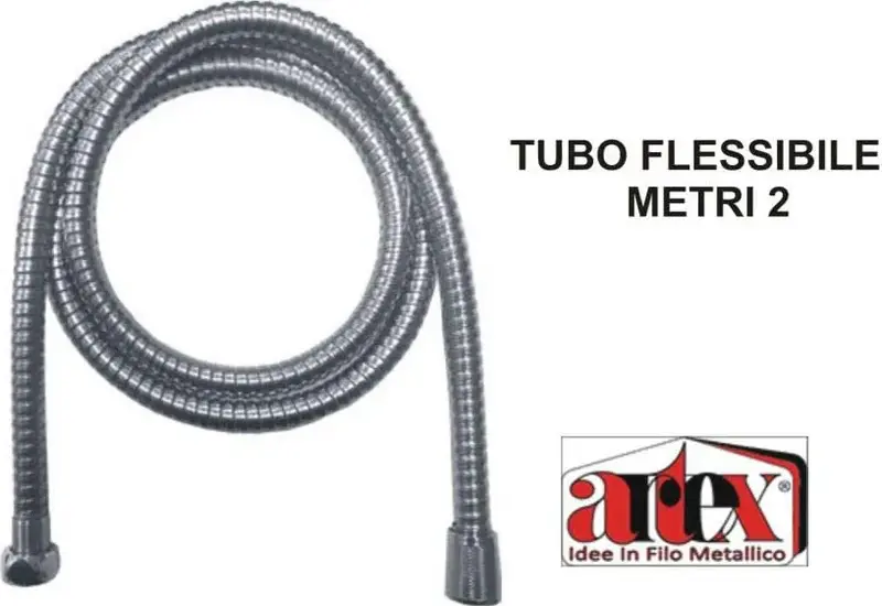 Artex Tubo Doccia Cromato 200cm – Flessibile Universale Antitorsione 2 Metri