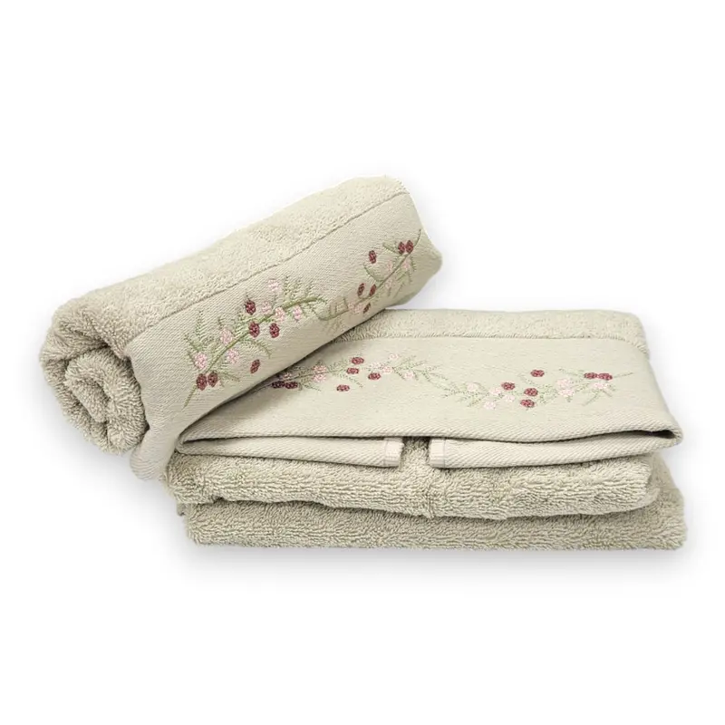 Asciugamani bagno BURGEON con disegno floreale in cotone