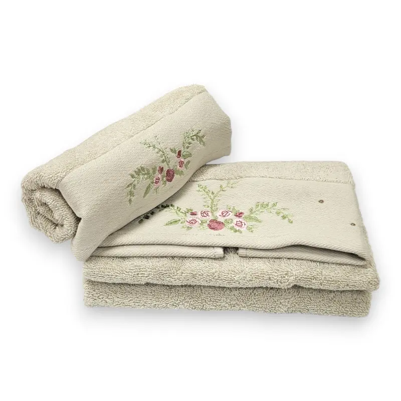 Asciugamani bagno NOELLE con disegno floreale in cotone