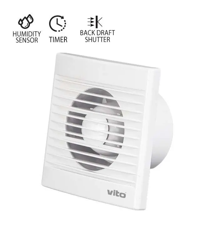 Aspiratore bagno VITO VENTI-A100S Ø100 mm con sensore umidità