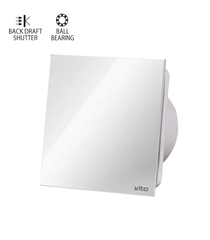 Aspiratore da bagno Vito Venti-GL100 con frontale in vetro 100mm 12W
