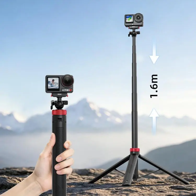 Asta selfie con testa a sfera 1,6 m per DJI Osmo Action 6 / Nano e 3 / 4 / 5 Pro