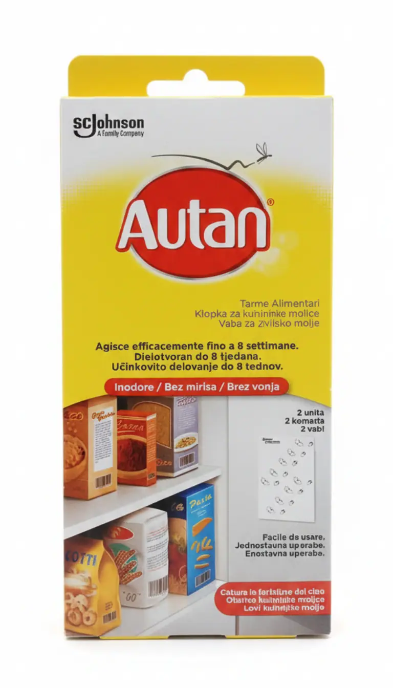 Autan Trappole Antitarme Alimentari | 2 Unità | Inodore e Senza Insetticidi | Protezione 8 Settimane | Monitoraggio Farfalline del Cibo