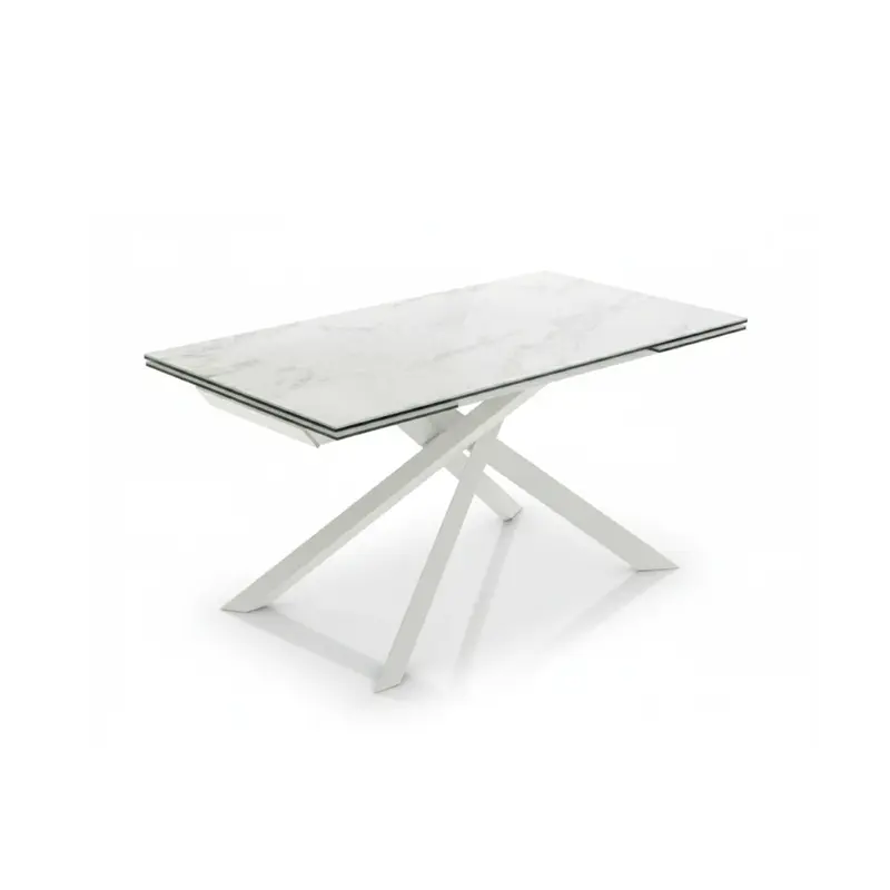 Axis, Tavolo allungabile con top in ceramica su vetro (90cm X 160-240cm H. 76cm)