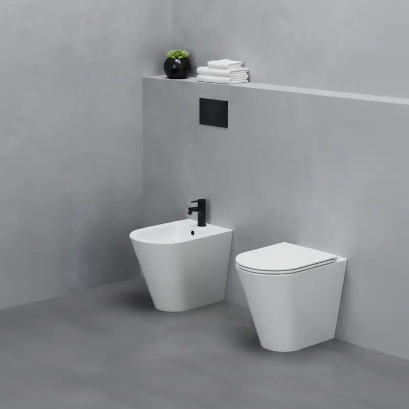 Azzurra Forma wc a terra senza brida e bidet FMVCTPE00000BI + FMBIT000000BI