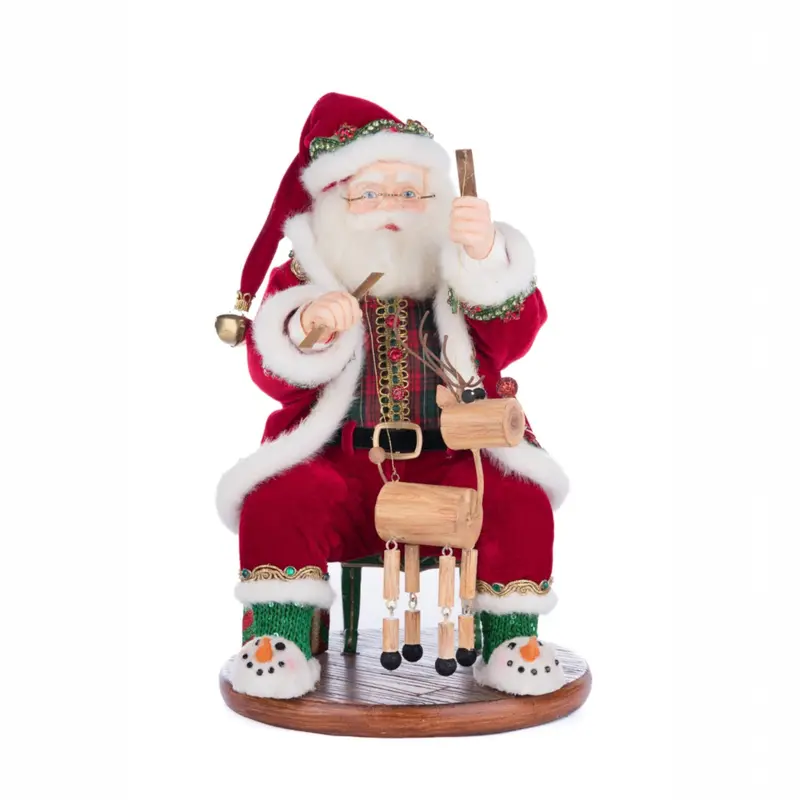 Babbo Natale Seduto con Marionetta Renna Edizione Limitata – Goodwill by Katherine's Collection, 35,5cm