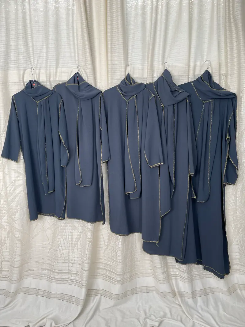 Baby Abaya con hijab cucito jazz antracite