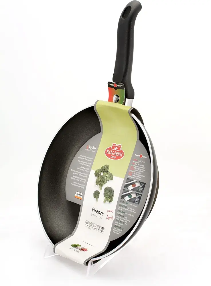 Ballarini Firenze Padella Antiaderente Ø 30 cm – Alluminio Nero con Thermo Point – Per Gas, Elettrico e Vetroceramica (No Induzione) – Made in Italy