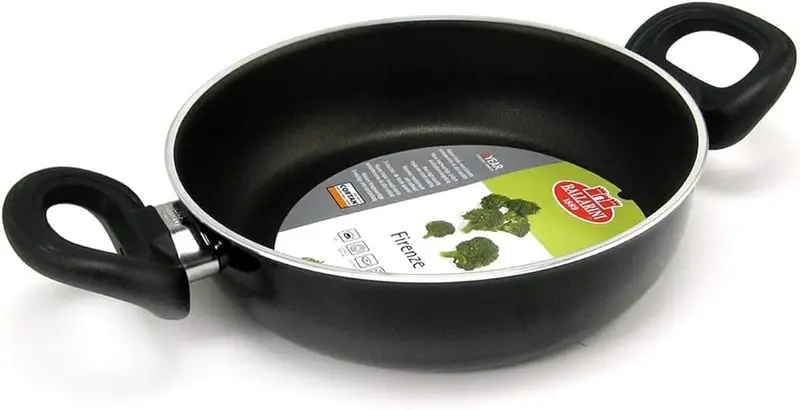 BALLARINI Firenze Tegame Antiaderente Ø 18 cm - Nero - Alluminio con Thermo Point - Adatto a Gas/Elettrico/Vetroceramica (No Induzione)