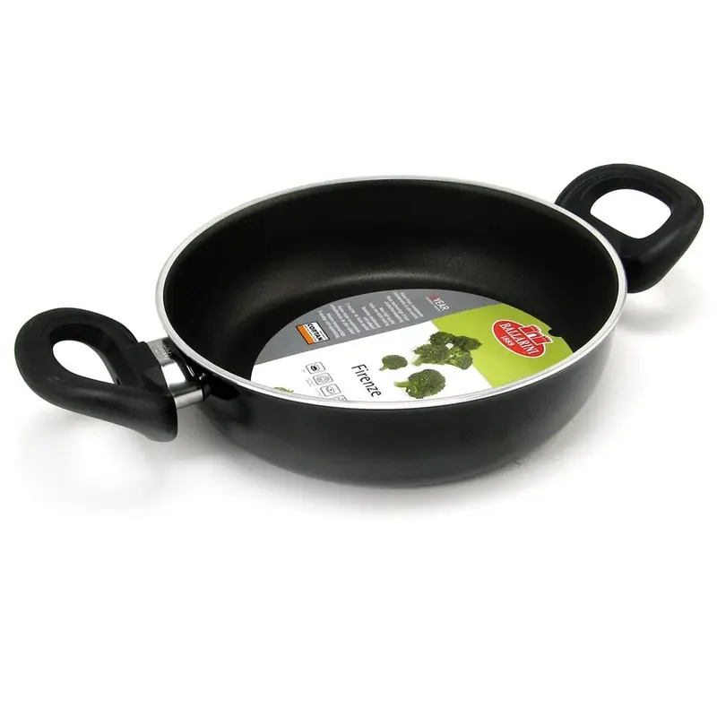 BALLARINI Tegame 2 Manici Antiaderente Ø 22 cm - Linea Firenze Nero - Alluminio con Rivestimento Classico - Termoisolante