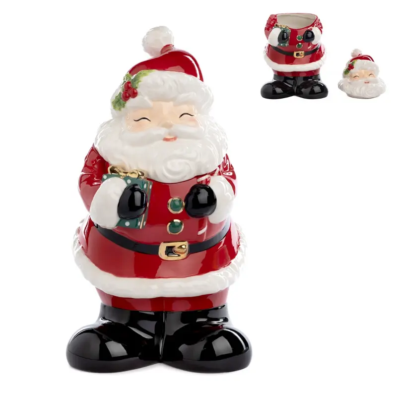 Barattolo Portabiscotti Babbo Natale in Ceramica – Goodwill, 34cm