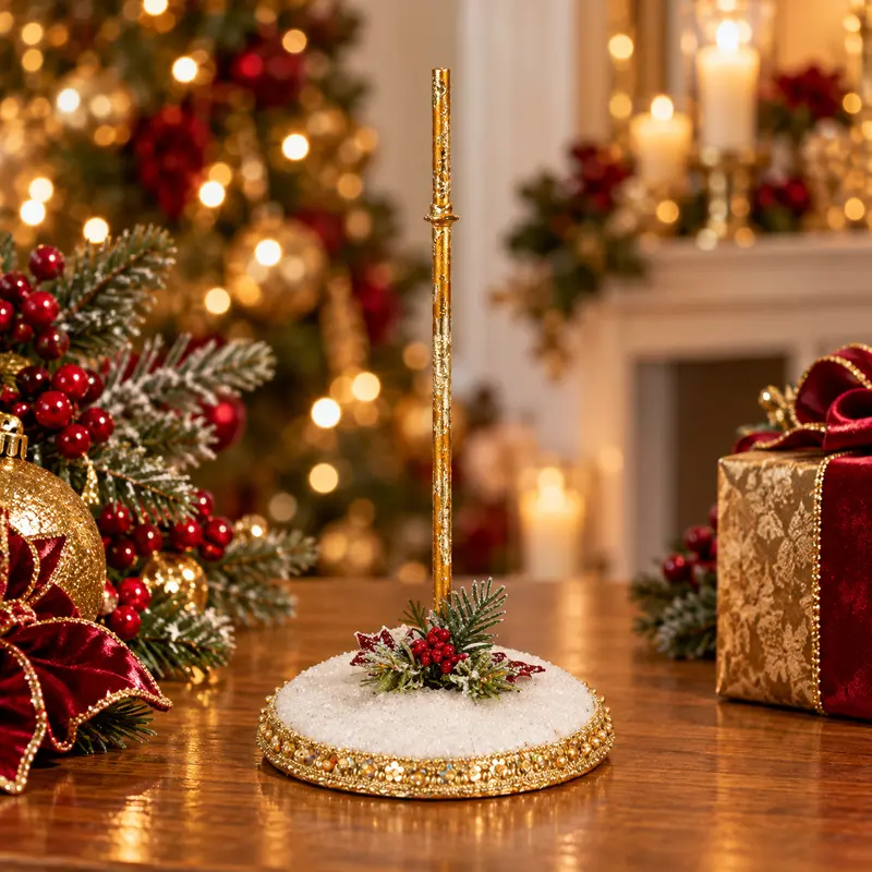 Base Decorativa con Neve per Supporto Small Oro e Bianco Edizione Limitata – Goodwill by Mark Roberts, 19cm