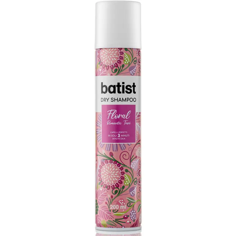 Batiste Dry Shampoo Floral Romantic Tiaré 200 ml | Shampoo a Secco Volumizzante | Assorbi Sebo Istantaneo al Profumo di Tiaré