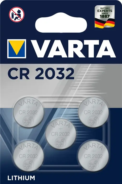 Batteria a bottone al litio 3 V CR2032 blister da 5
