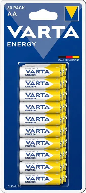 Batteria al manganese alcalino AA LR6 1.5V Varta blister 30 pezzi