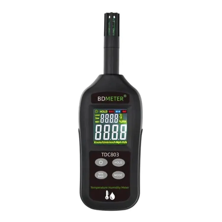 BDMETER TDC803 Misuratore di temperatura e umidità portatile con schermo a colori, rilevatore ambientale ad alta precisione., BDMETER TDC803